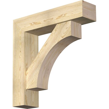 Ekena Millwork Westlake Block Rough Sawn Bracket w/ Offset Brace, Douglas Fir, 8"W x 34"D x 34"H BKT0806X34X34WTL05RDF